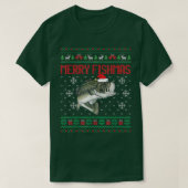Merry Fishmas Ugly KerstSweater Funny Angler T-shirt (Design voorkant)