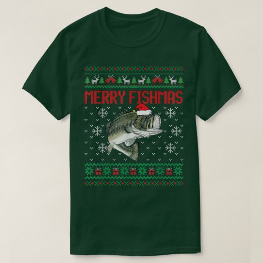 Merry Fishmas Ugly KerstSweater Funny Angler T-shirt (Design voorkant)
