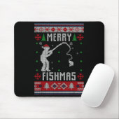 Merry Fishmas Ugly Sweater Ugly Fishing Christmas  Muismat (Met muis)