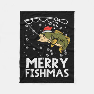 Merry Fishmas Vissen Vist Kerstmis Mannen Fleece Deken
