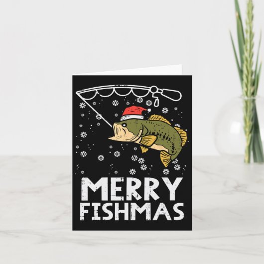 Merry Fishmas Vissen Vist Kerstmis Mannen Kaart (Voorkant)