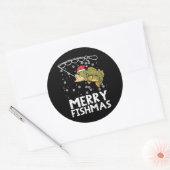 Merry Fishmas Vissen Vist Kerstmis Mannen Ronde Sticker (Envelop)