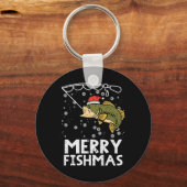 Merry Fishmas Vissen Vist Kerstmis Mannen Sleutelhanger (Voorkant)