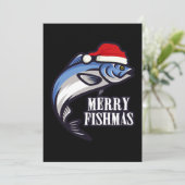Merry Fishmas Vist kerstcadeau voor vissers Kaart (Staand voorkant)