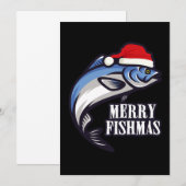 Merry Fishmas Vist kerstcadeau voor vissers Kaart (Voorkant / Achterkant)