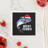 Merry Fishmas Vist kerstcadeau voor vissers Servet (Insitu)
