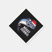 Merry Fishmas Vist kerstcadeau voor vissers Servet (Hoek)