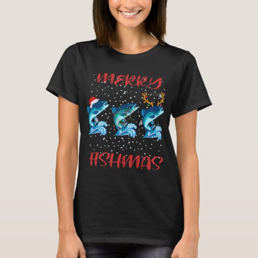 Merry Fishmas Vist kerstcadeautjes met cadeaus T-shirt (Voorkant)