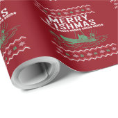 Merry Fishmas Vist Ugly KerstSweater Cadeaupapier (Rol Hoek)
