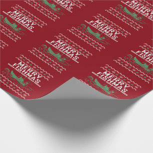 Merry Fishmas Vist Ugly KerstSweater Cadeaupapier