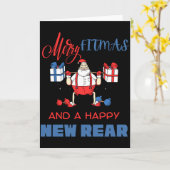 Merry Fitmas A Happy New Rear Gym Fitness Xmas T S Kaart (Gele Bloem)