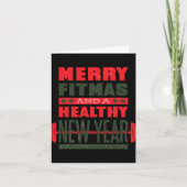 Merry Fitmas And Happy New Rear Fitness Funny Xmas Kaart (Voorkant)