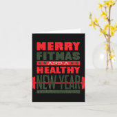 Merry Fitmas And Happy New Rear Fitness Funny Xmas Kaart (Gele Bloem)