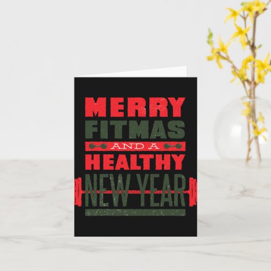 Merry Fitmas And Happy New Rear Fitness Funny Xmas Kaart (Gele Bloem)