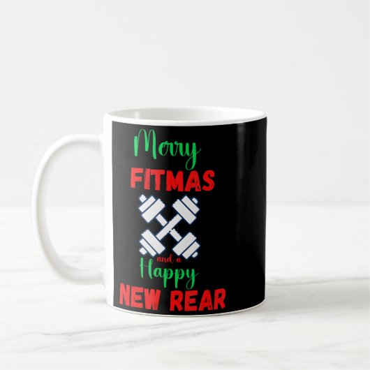 Merry Fitmas And Happy New Rear Fitness Funny Xmas Koffiemok (Links)