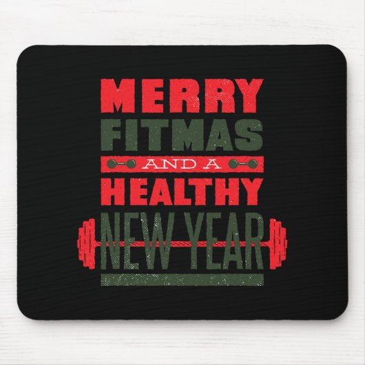 Merry Fitmas And Happy New Rear Fitness Funny Xmas Muismat (Voorkant)