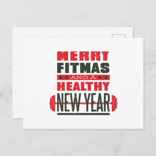 Merry fitmas briefkaart (Voorkant / Achterkant)