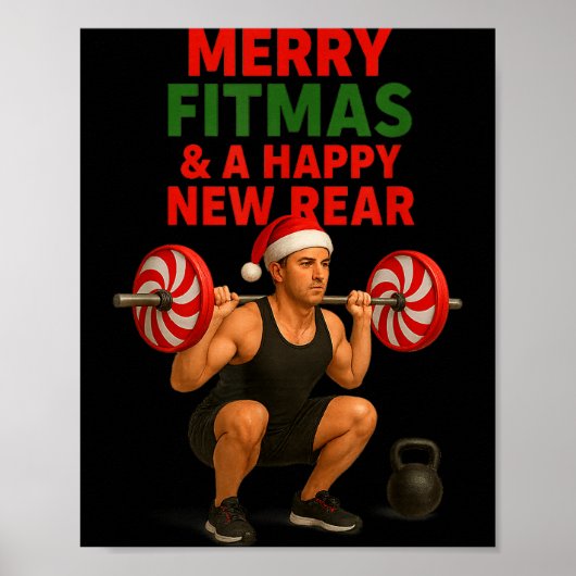 Merry Fitmas Christmas &amp; A Happy New Rear Year Poster (Voorkant)