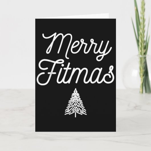 Merry Fitmas For Christmas Workout Xmas Gym Holida Kaart (Voorkant)