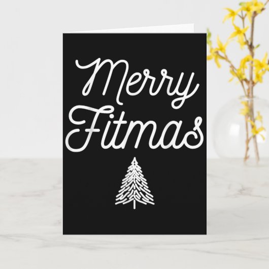 Merry Fitmas For Christmas Workout Xmas Gym Holida Kaart (Gele Bloem)