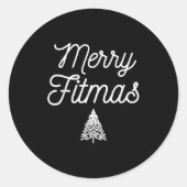 Merry Fitmas For Christmas Workout Xmas Gym Holida Ronde Sticker (Voorkant)