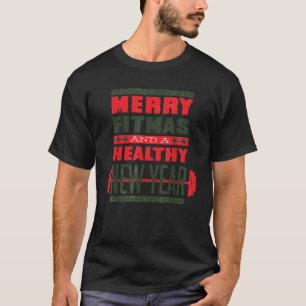 MERRY FITMAS GEZOND NIEUWJAAR Kerstdoelen Meme T-shirt
