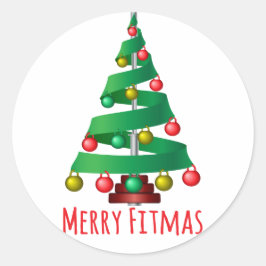 Merry Fitmas Ronde Sticker