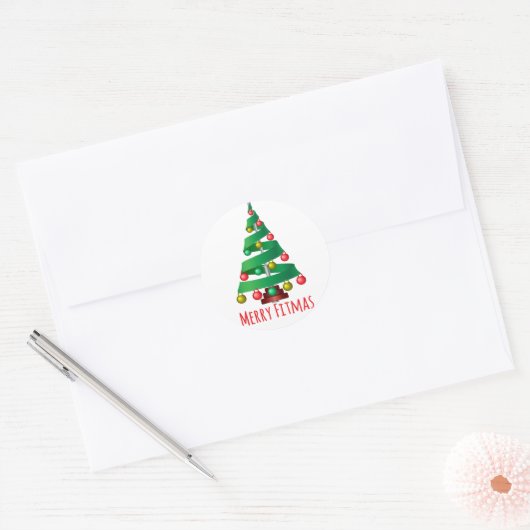 Merry Fitmas Ronde Sticker (Envelop)