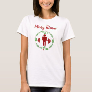 Merry Fitmas Shirt voor kerstbekruipende gym