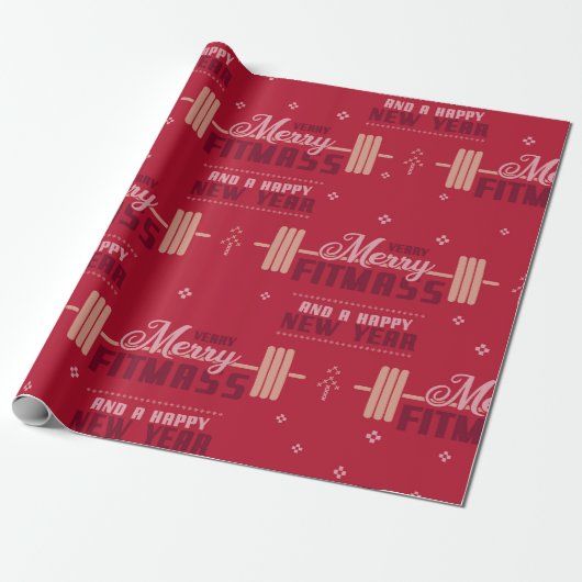 Merry Fitmass Cadeaupapier (Uitgerold)
