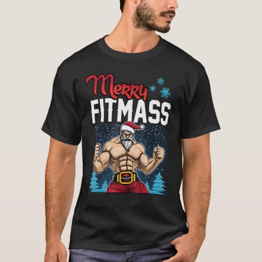 Merry Fitmass - Funny Workout Gym Trainer Bodybuil T-shirt (Voorkant)