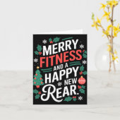 Merry Fitness And A Happy New Rear Fitmas Christma Kaart (Gele Bloem)