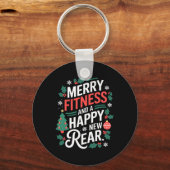 Merry Fitness And A Happy New Rear Fitmas Christma Sleutelhanger (Voorkant)