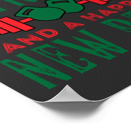 Merry Fitness And A Happy New Rear Fun Workout Poster (Hoek)