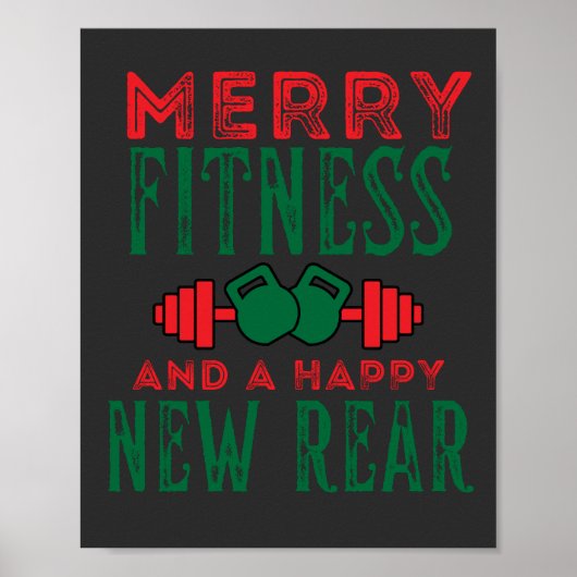 Merry Fitness And A Happy New Rear Fun Workout Poster (Voorkant)