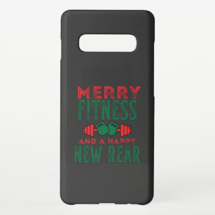 Merry Fitness And A Happy New Rear Fun Workout Samsung Galaxy S10+ Hoesje
