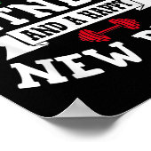 Merry Fitness And A Happy New Rear Funny Holidays  Poster (Hoek)