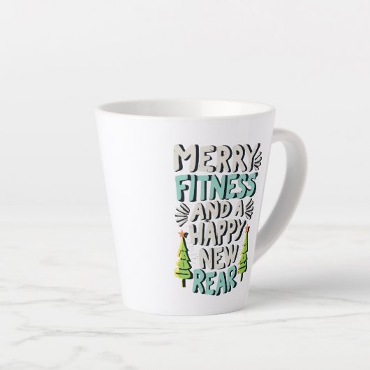 Merry Fitness And A Happy New Rear Latte Mok (Rechterhoek)