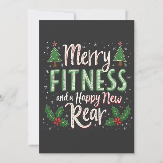 Merry Fitness en Happy New Achterkant Bodybuilding Bedankkaart (Voorkant)