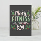 Merry Fitness en Happy New Achterkant Bodybuilding Bedankkaart (Staand voorkant)
