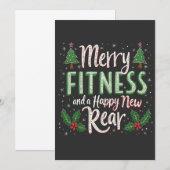 Merry Fitness en Happy New Achterkant Bodybuilding Bedankkaart (Voorkant / Achterkant)