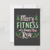 Merry Fitness en Happy New Achterkant Bodybuilding Bedankkaart (Voorkant)