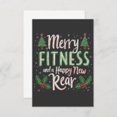 Merry Fitness en Happy New Achterkant Bodybuilding Bedankkaart (Voorkant / Achterkant)