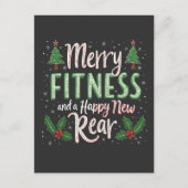 Merry Fitness en Happy New Achterkant Bodybuilding Briefkaart (Voorkant)