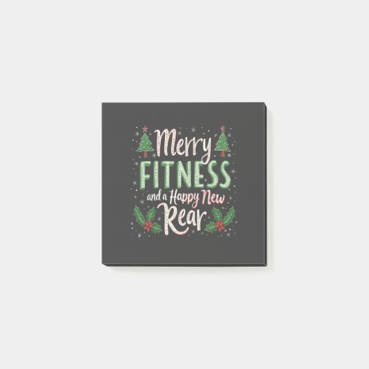 Merry Fitness en Happy New Achterkant Bodybuilding Post-it® Notes (Voorkant)