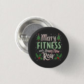 Merry Fitness en Happy New Achterkant Bodybuilding Ronde Button 3,2 Cm (Voorkant /achterkant)