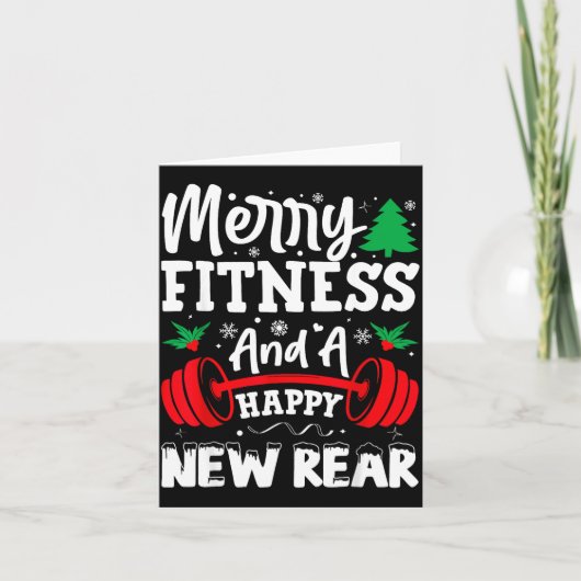 Merry Fitness Happy New Rear Workout Christmas  Kaart (Voorkant)