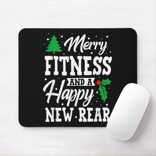 Merry Fitness Happy New Rear Workout Christmas  Muismat (Met muis)