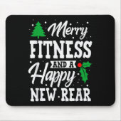 Merry Fitness Happy New Rear Workout Christmas Muismat (Voorkant)