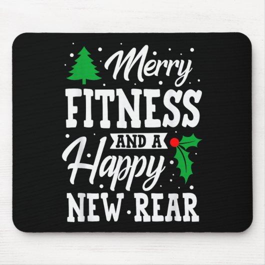 Merry Fitness Happy New Rear Workout Christmas  Muismat (Voorkant)
